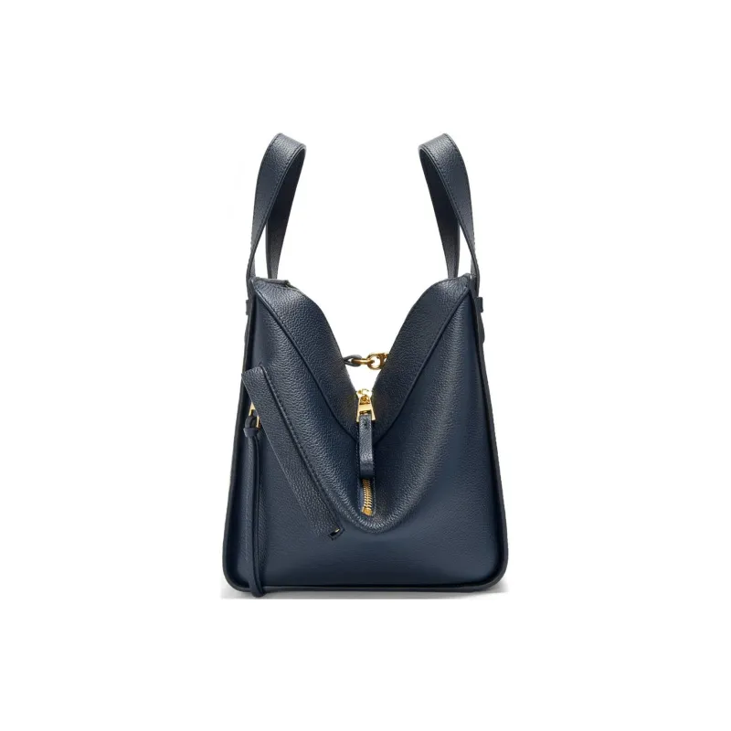 LOEWE Hammock Soft Grained Calfskin One Shoulder Handbags Women's Dark Marine Blue-2