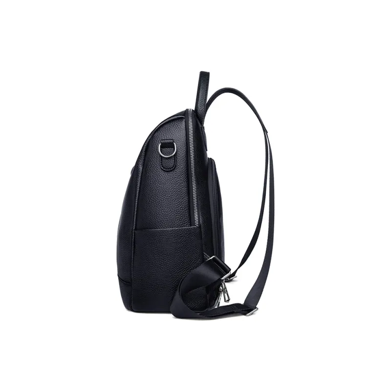 ZOOLER Top Grain Cow Leather Backpack Regular Women's Black-2