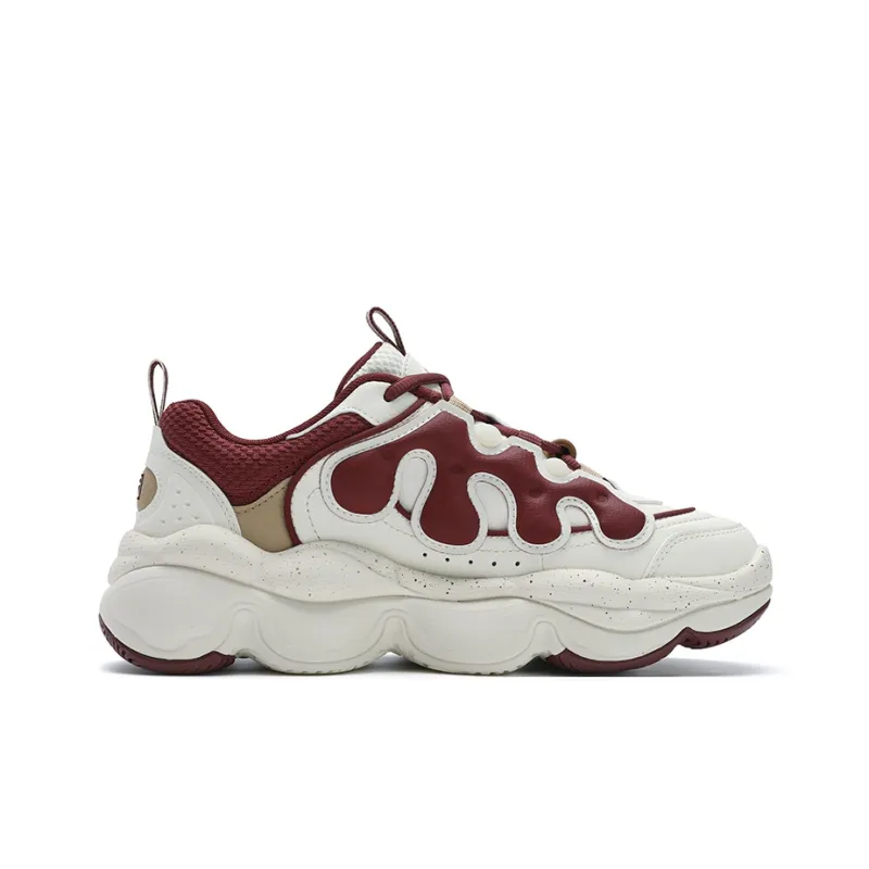 FILA PEASE Cushioning Wear-Resistant Low-Top Casual Shoes Women's White Red-1