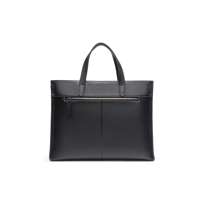 Chrisdien Deny Cow Leather Briefcase Regular Men's Black-1