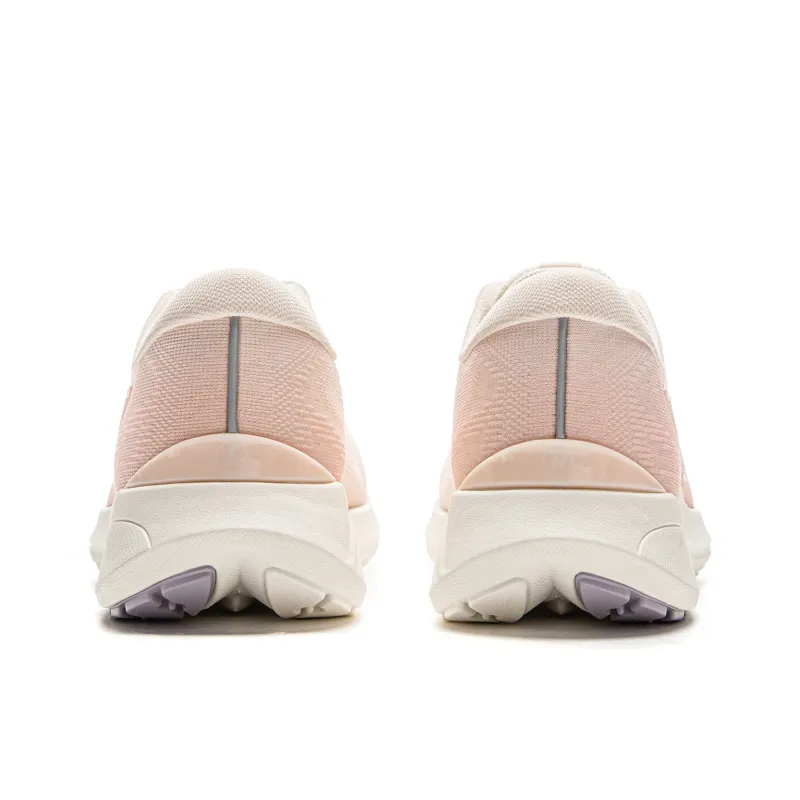 LiNing Qingyi Cushioning, Slip Resistant, Lightweight Low Top Sprint Running Shoes Women's Mist White/Light Bud Orange-5