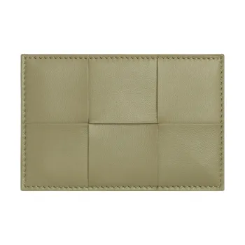 Bottega Veneta Lambskin Card Holder Women's Lime Gray