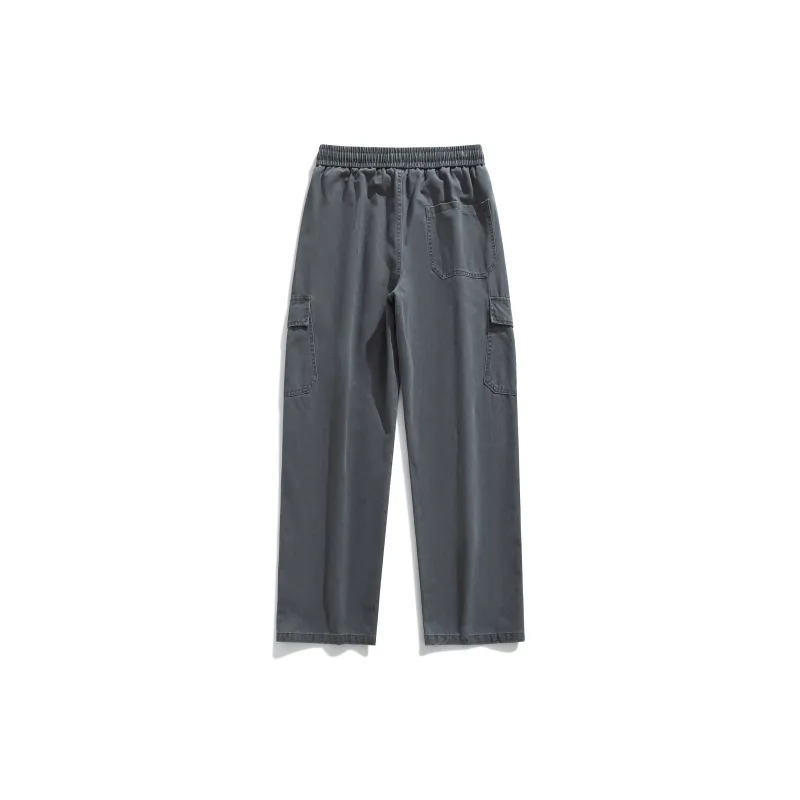 P8H9 Casual Pants Unisex Stone Gray-3