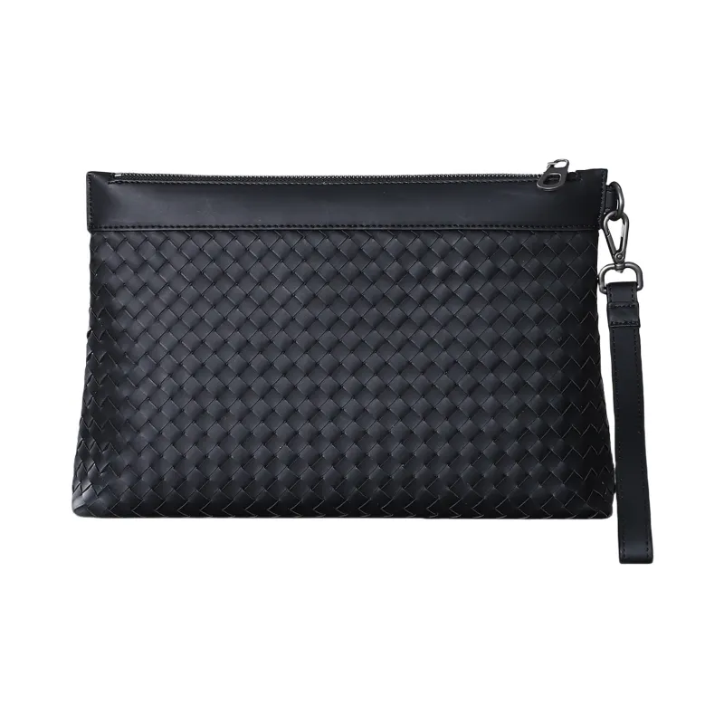 DOSRFINI Cow Leather Handheld Bag Clutch Men's Black-3