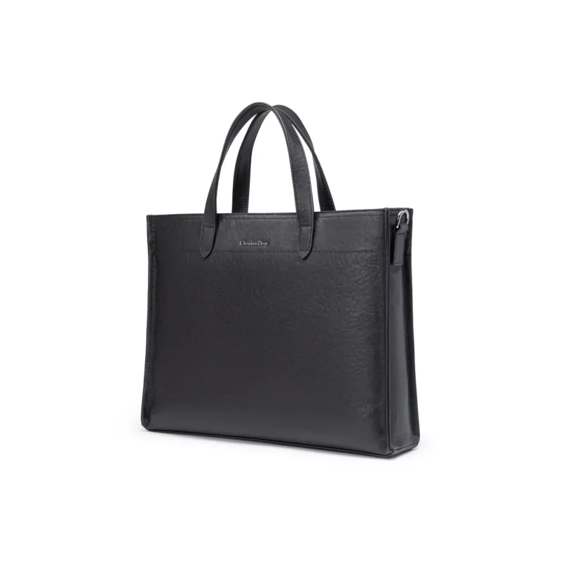 Chrisdien Deny Cow Leather Briefcase Regular Men's Black-2
