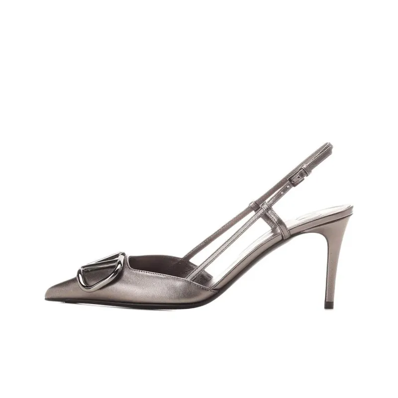 Valentino VLogo Signature Pointed Toe Slingback Pumps-0