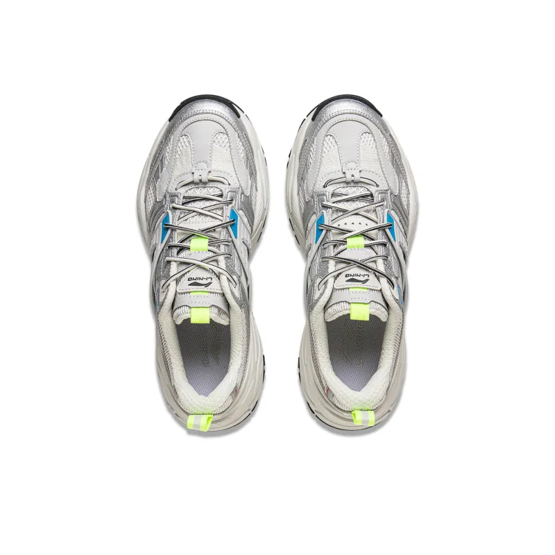 LiNing Red Sugar 2 Anti-Slip And Wear-Resistant Breathable Low-Top Casual Shoes Men's Silver Gray-3