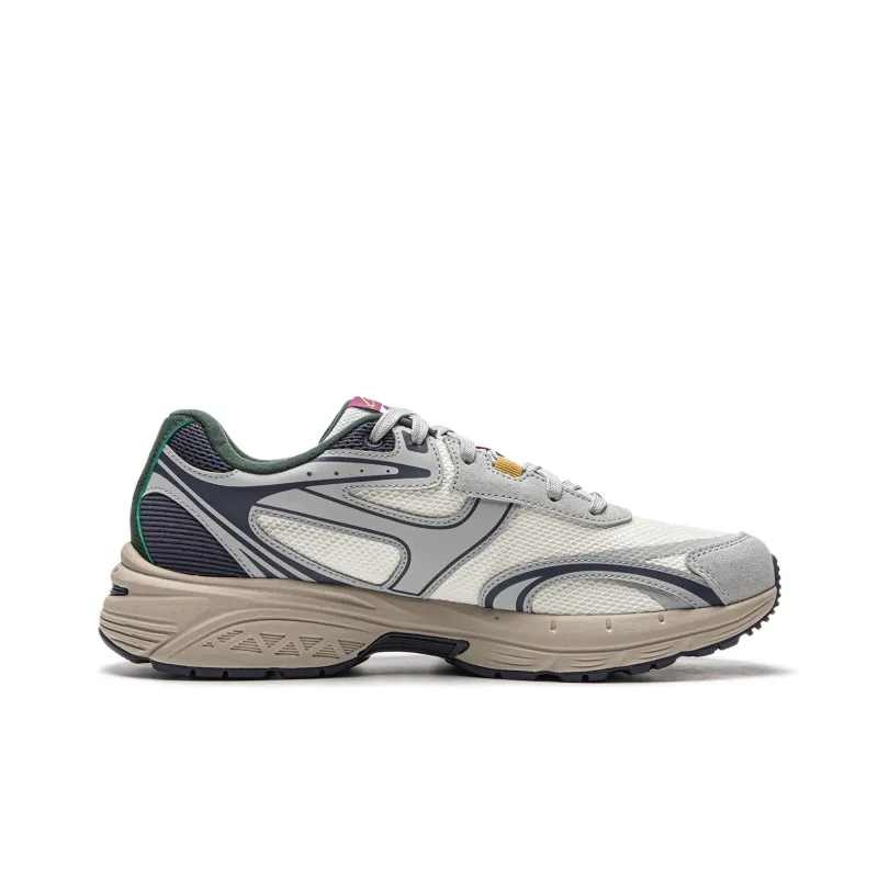 LiNing Cushioning Anti-Slip And Wear-Resistant Low-Top Casual Running Shoes Men's White Gray Blue-1