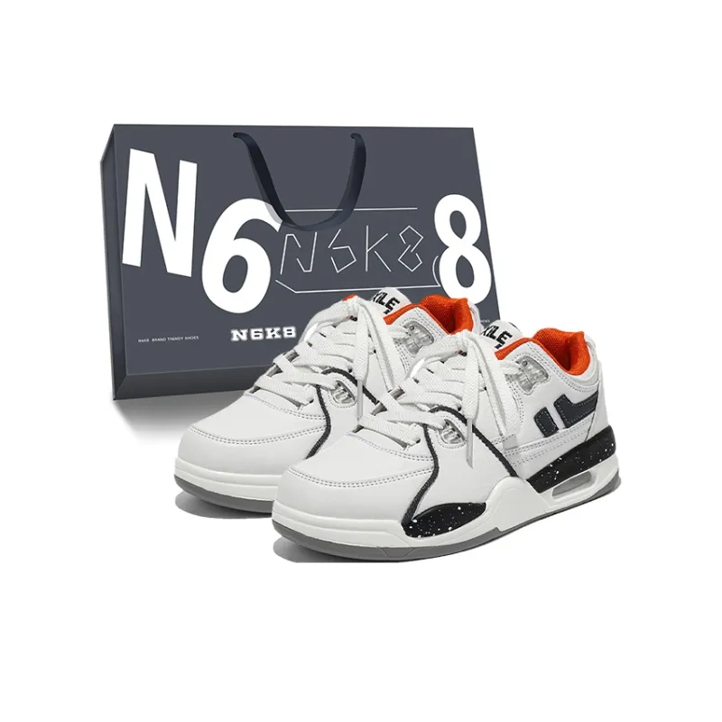 N6K8 Anti-Slip Wear-Resistant Low-Top Skateboard Shoes Unisex White Army Green Gift Box Set-21