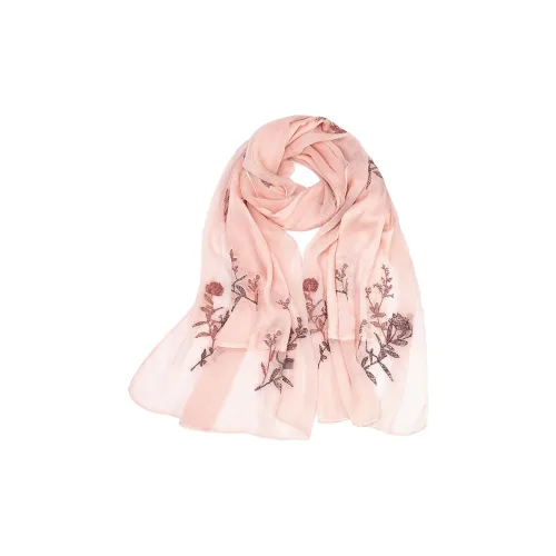 Shanghai Story 100% Mulberry Silk Scarves Women's If Flower Branch Collection