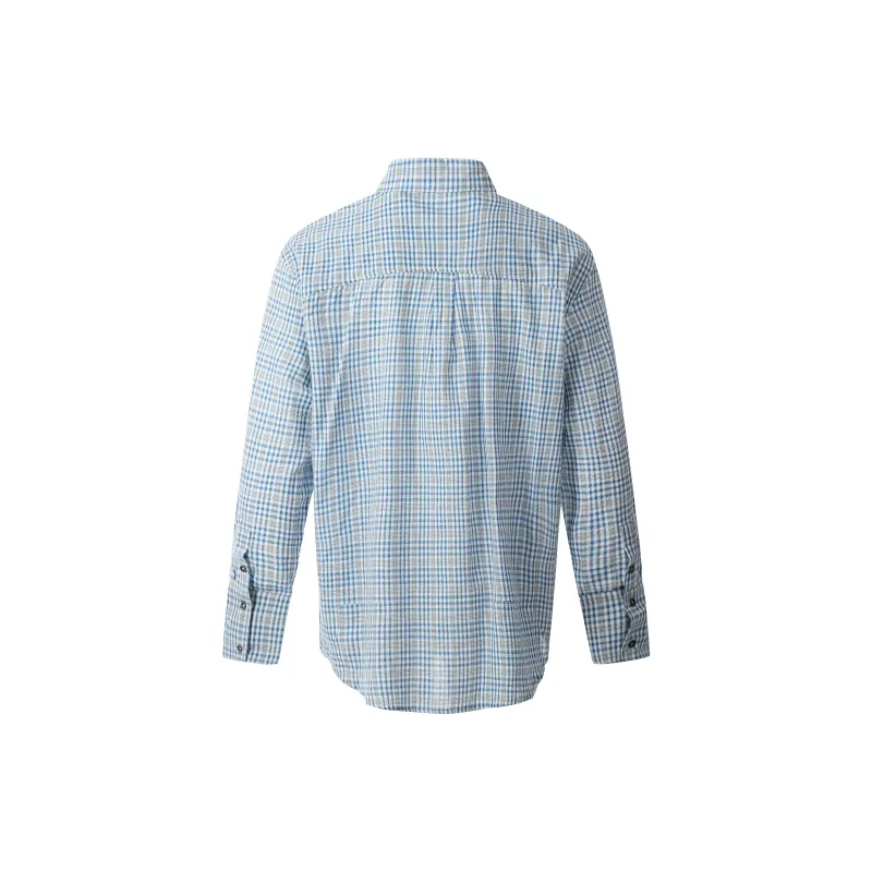 GBXM Shirt Unisex Blue White Plaid-1