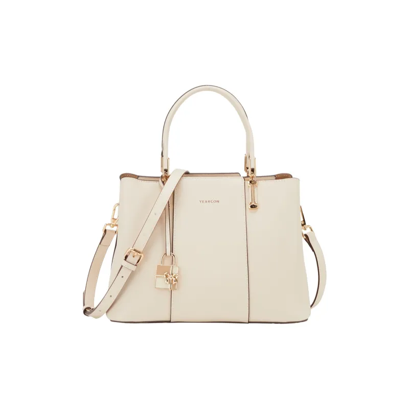 YEARCON Cow Leather With Microfiber Synthetic Leather Handbag Medium Size Women's Multicolor-0