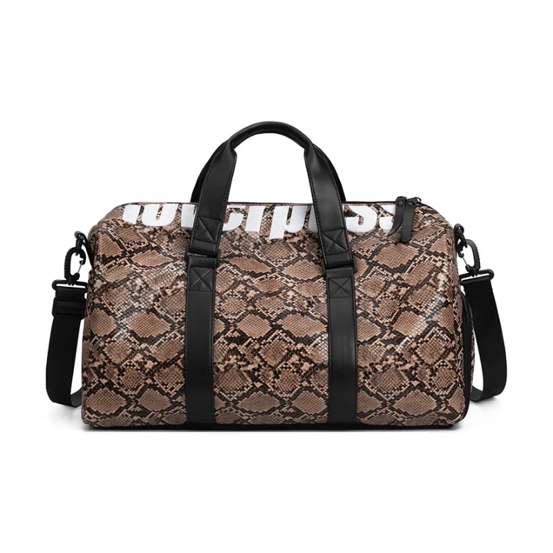 LOVERPUSS Polyurethane Travel Bag Unisex Snakeskin Print All Over Print-1