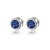 Crystal Cluster Radiant Clip-on Earrings[Blue]