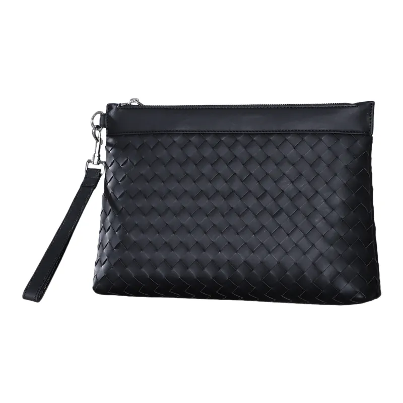 DOSRFINI Cow Leather Handheld Bag Clutch Men's Black-6