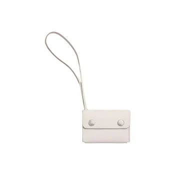 HERMES Hermèsnap Swift Calfskin Card Holder Women's Light Gray