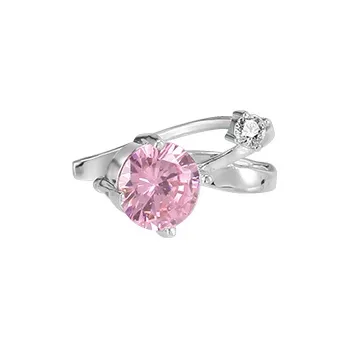 Peach Tea Zircon Clip On Earrings Women's-1