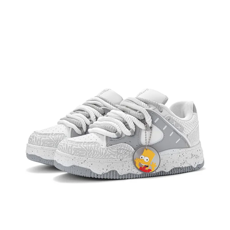 The Simpsons Coverage Cushioning Wear-Resistant Lightweight Height Increasing Low-Top Skateboard Shoes Unisex-3