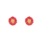 Red Small Sunflower Earring Post 1 Pair