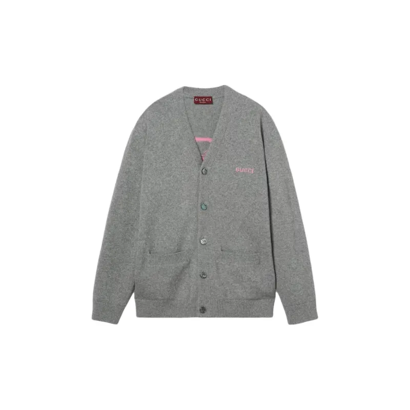 GUCCI SS25 Cashmere Sweater Men's Gray-0