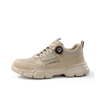 Blue Gull Shield Impact Resistant Lightweight Rebound Low Top Outdoor Shoes Unisex Khaki