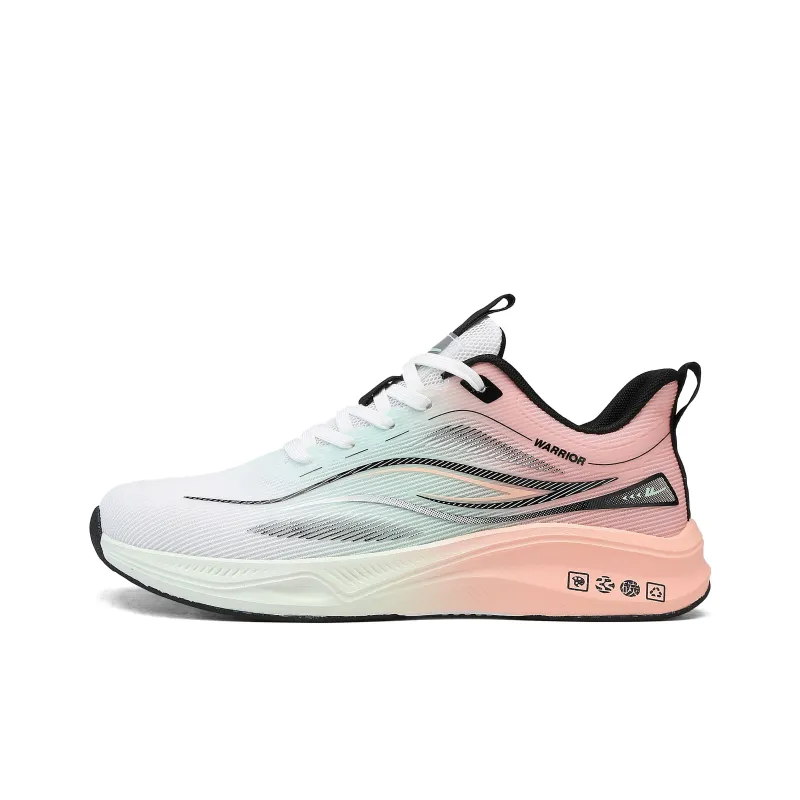 Warrior Cushioning Abrasion Resistant Breathable Low Top Casual Running Shoes Men's Gray Green Pink-0