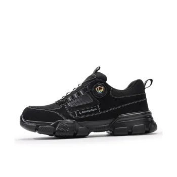 Blue Gull Shield Cushioned Wear Resistant Lightweight Low Top Outdoor Shoes Men's Black