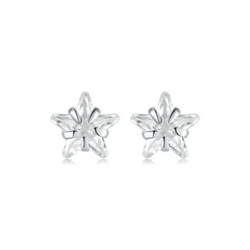 Brilliant Heart S 990 Silver Stud Earrings Women's