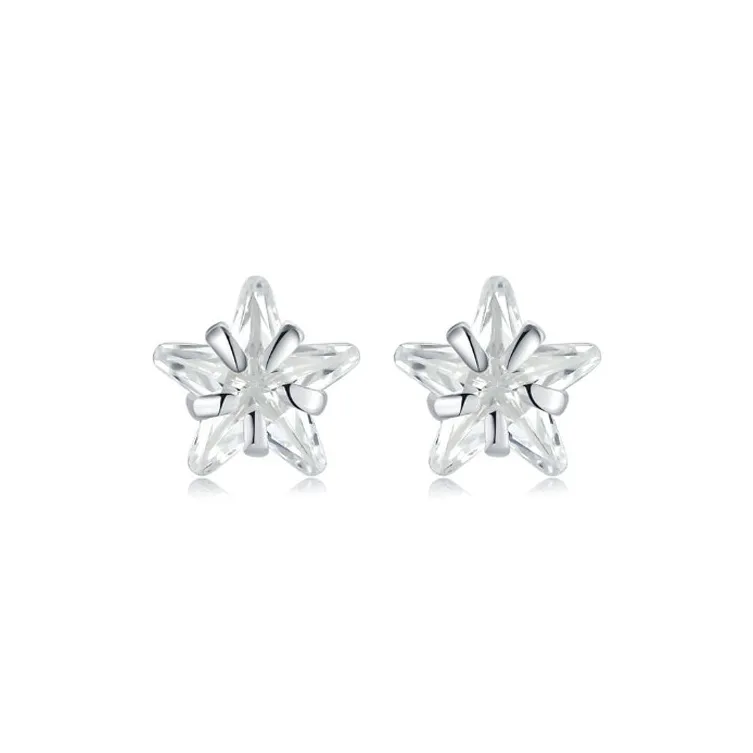 Brilliant Heart S990 Silver Stud Earrings Women's-0