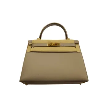 HERMES Kelly Epsom Leather Kelly Bag Shoulder Bag Crossbody Bag Handbag Women's Khaki Green