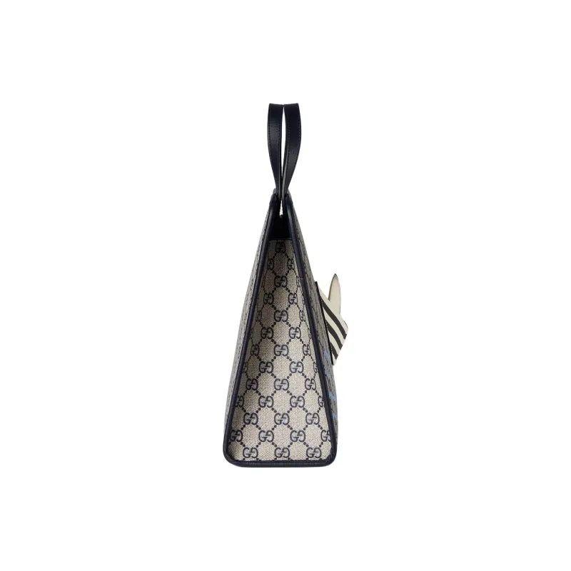 GUCCI GG Supreme Canvas Tote Bag, Shopping Bag, Handbag Men's Beige & Blue-2