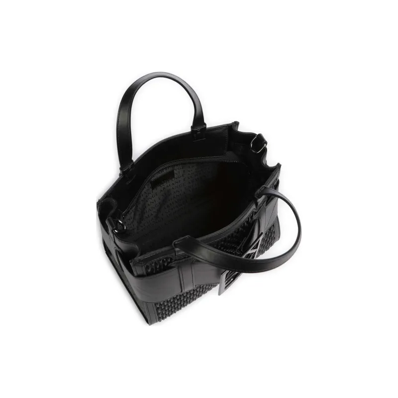 ARMANI EXCHANGEAE PU Tote Bag, Shopping Bag, Shoulder Bag, Crossbody Bag, Handbag Mini Women's Black-4