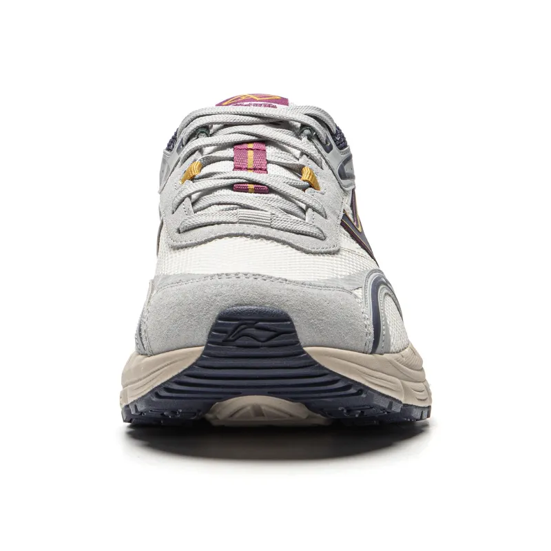 LiNing Cushioning Anti-Slip And Wear-Resistant Low-Top Casual Running Shoes Men's White Gray Blue-4