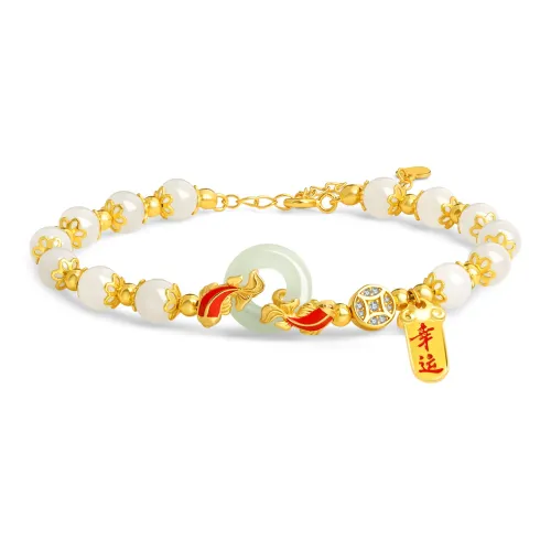 Lao Feng Xiang Hetian Jade S925 Silver White Jade/Pale Greenish White Jade Women's