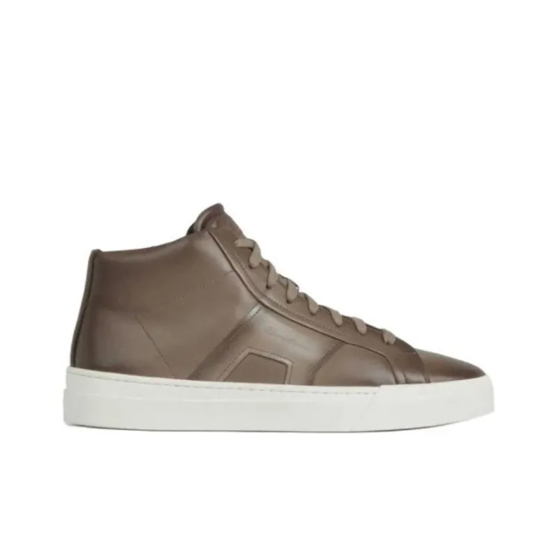 Santoni High Top Skateboard Shoes Men's Umber-1