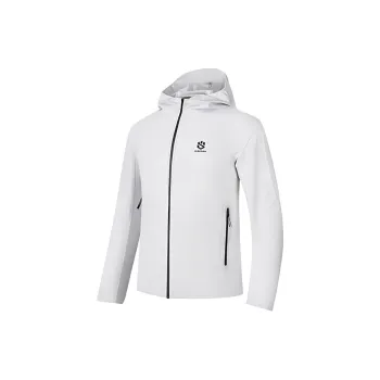 QIAODAN Windproof Windbreaker Jacket Men's Wall Gray White