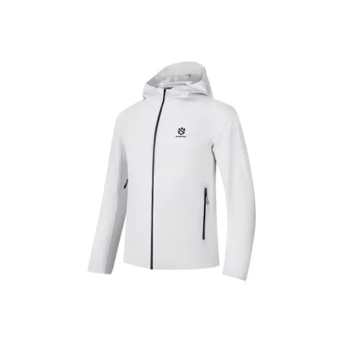 QIAODAN Windproof Windbreaker Jacket Men's Wall Gray White