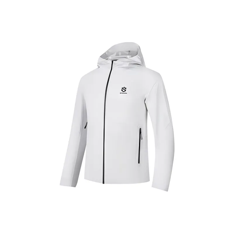 QIAODAN Windproof Windbreaker Jacket Men's Wall Gray White-0