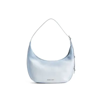 CHARLES&KEITH Fabric With Soft Denim Shoulder Bag Medium Size Women's Light Denim Blue/Silver Denim Blue