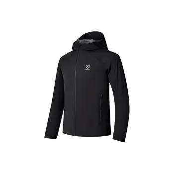 QIAODAN Windproof Windbreaker Jacket Men's Black