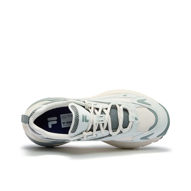 FILA FUSION Cushioning Low-Top Running Shoes Women's Cream Green-3