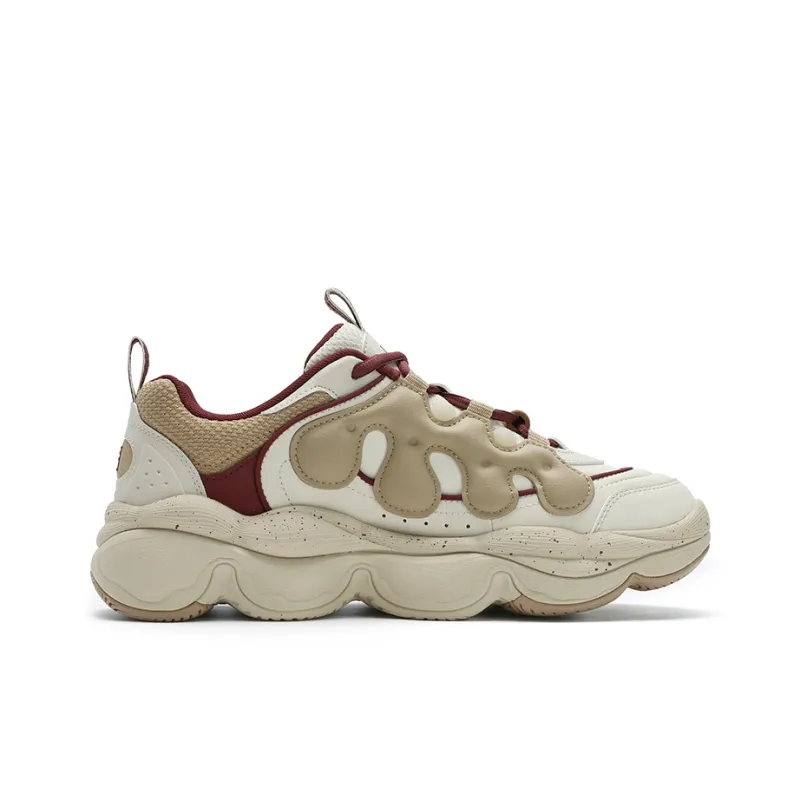 FILA PEASE Cushioning Wear-Resistant Low-Top Casual Shoes Men's Brown Yellow-1