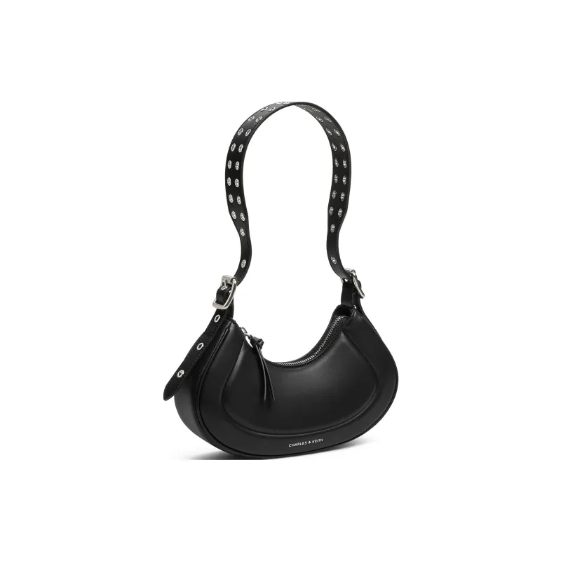 CHARLES&KEITH PU One Shoulder Bag Trumpets Women's Noir Black-1