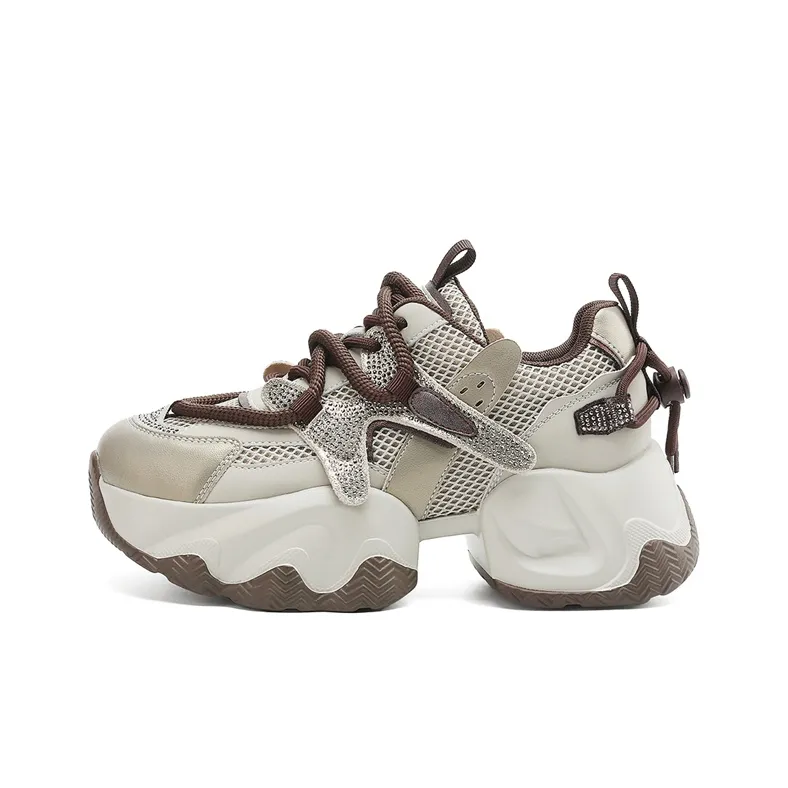 DAPHNE Anti-Slip And Wear-Resistant Breathable Low-Top Chunky Sneakers Women's-3