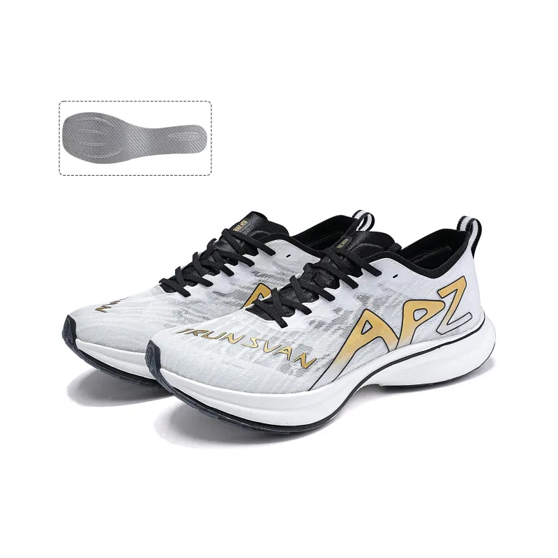 IRUNSVAN Low-Top Full-Length White Gold True Carbon Plate Running Shoes Unisex Black/Gold Glory-2