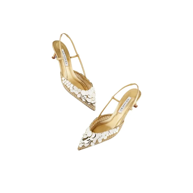 AQUAZZURA Slim Heel High Heels 5cm Women's Gold-3
