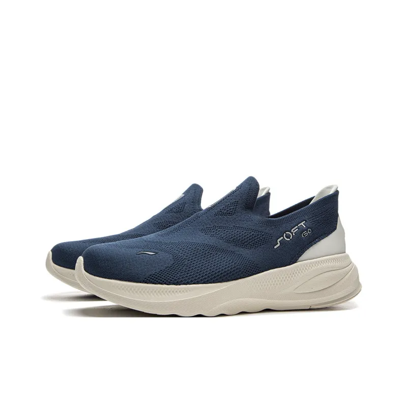 LiNing SOFT GO 2 Slip-Resistant Abrasion-Resistant Rebound Cushioning Lightweight Low-Top Casual Shoes Men's Blue-2