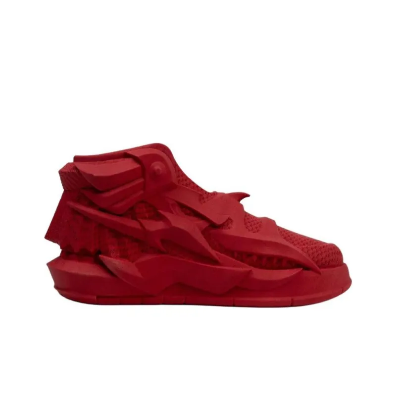 RTFKT’s MNLTH x Nike Anti-Slip Wear-Resistant Mid-Top Casual Shoes Unisex Red-1
