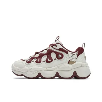 FILA PEASE Cushioning Wear Resistant Low Top Casual Shoes Women's White Red
