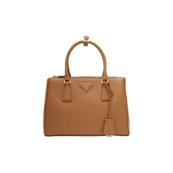 PRADA Cow Leather One Shoulder Handbags Medium Size Women's Caramel